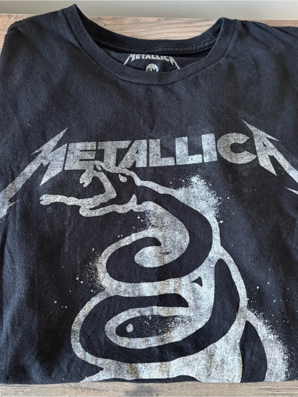 Vintage Metallica The Black Album 1991 Spray Paint Snake Band T-Shirt